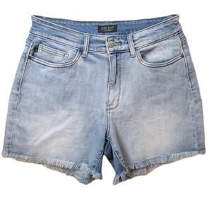 Judy Blue Cut-Off Denim Shorts Women's 1XL High Rise Raw Hem Stretch